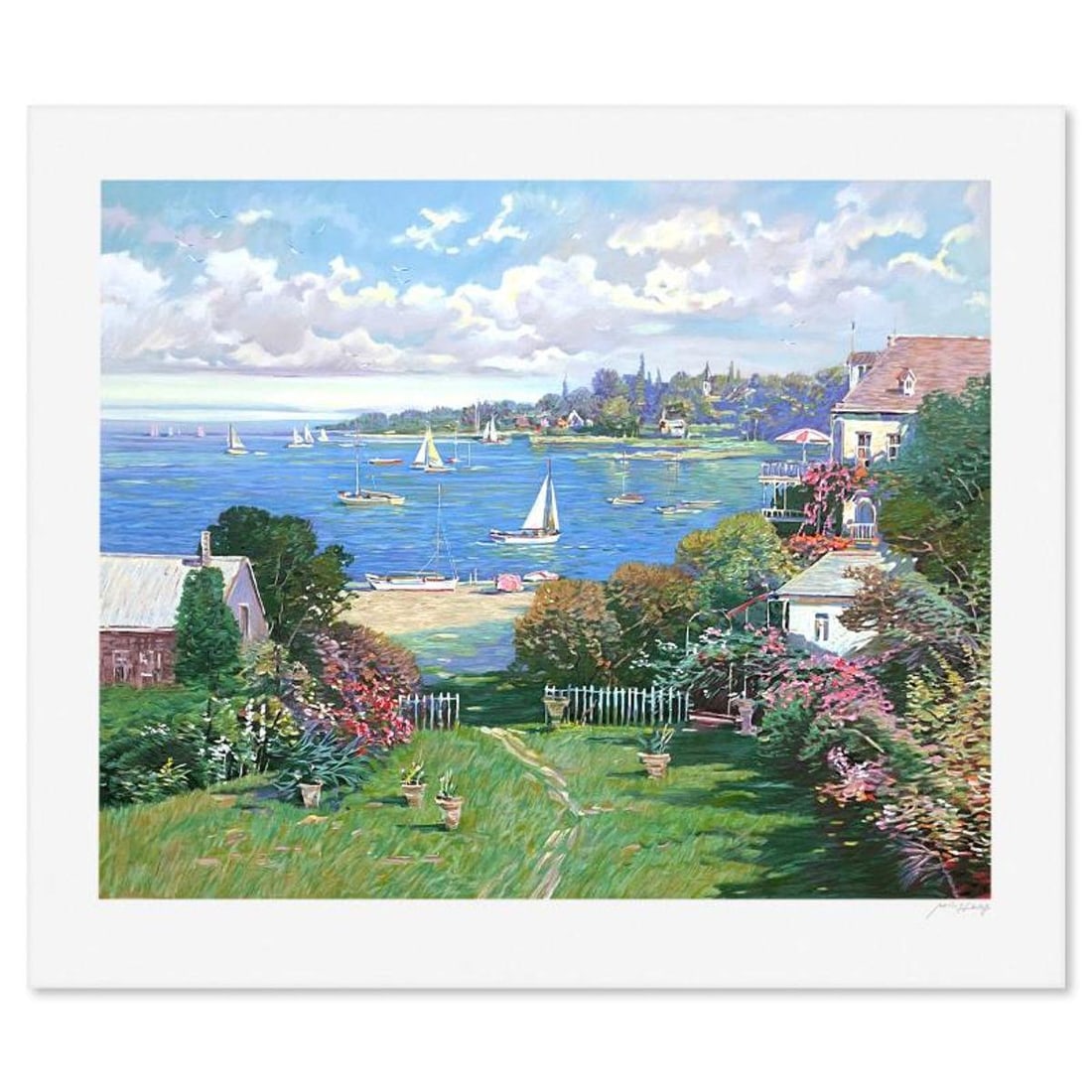 Ming Feng, "Sandy Bay" Limited Edition Printer's Proof Serigraph, Numbered and Hand Signed with: Sandy Bay is a limited edition printer's proof serigraph on paper by Ming Feng, numbered and hand signed by the artist. Includes Letter of Authenticity. Measures approx. 29.5" x 35" (border), 24" x 30