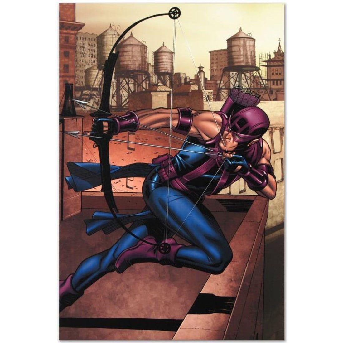 Marvel Comics "Marvel Adventures Super Heroes #14" Numbered Limited Edition Giclee on Canvas by: A piece of comic book history, this limited edition, from original art by David Williams, depicts a heroic Hawkeye. David Williams has done cover art for such Marvel franchises as the Avengers, She-Hu