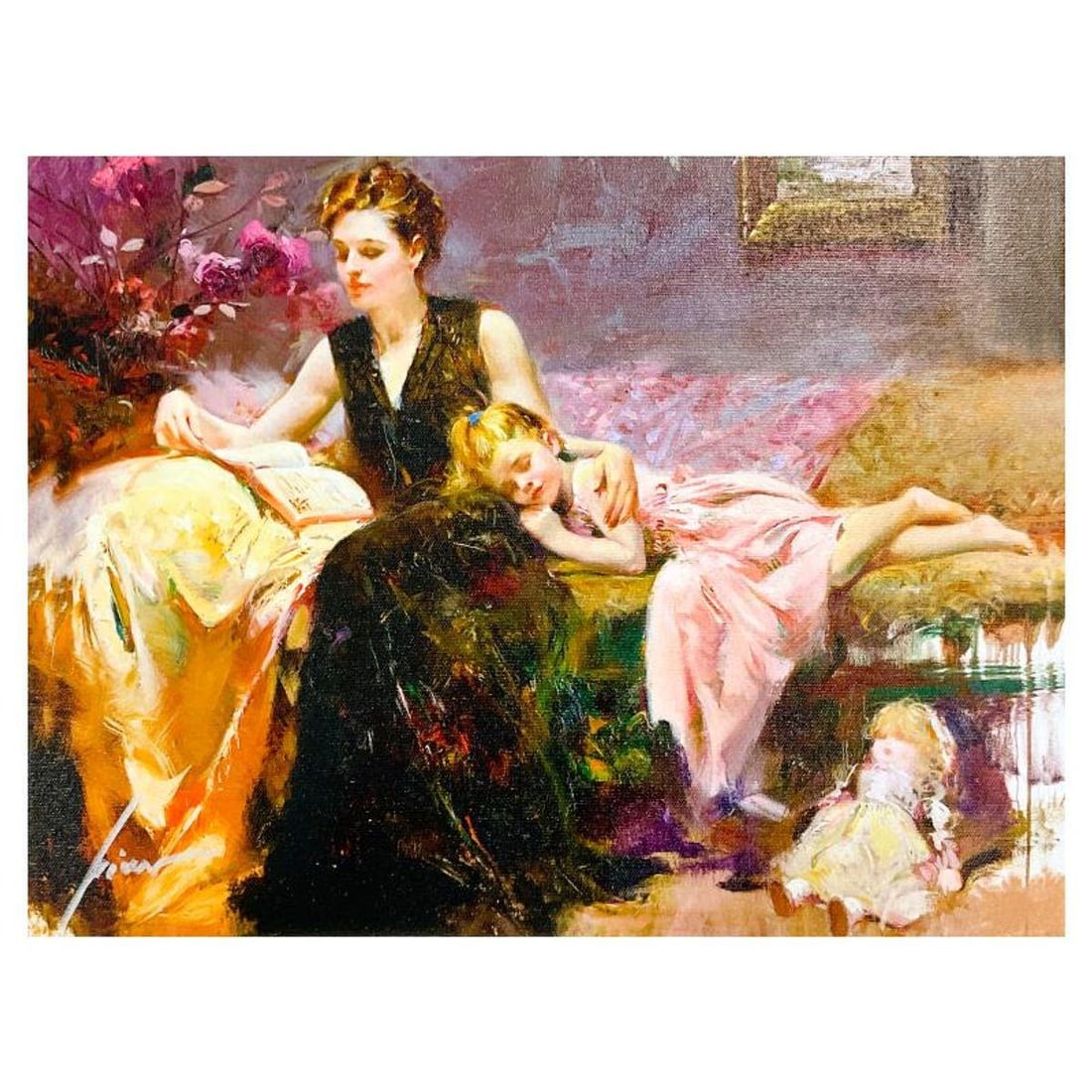Pino (1939-2010) "Precious Moments" Limited Edition on Canvas, Numbered and Hand Signed with: Precious Moments is a limited edition giclee on canvas by Pino (1939-2010), numbered and hand signed by the artist. Includes Certificate of Authenticity. Measures approx. 12" x 16" (image). Reference#