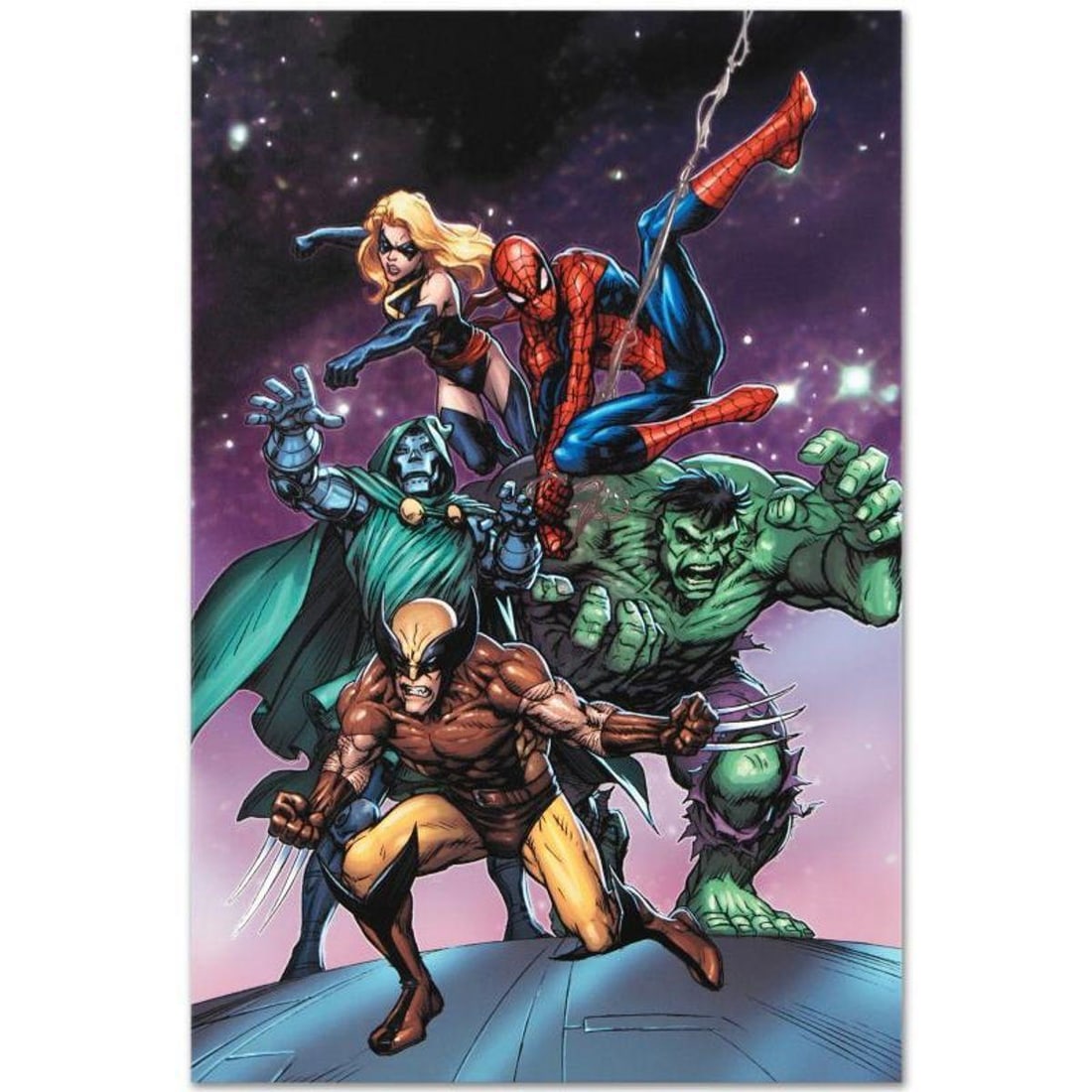 Marvel Comics "Avengers and the Infinity Gauntlet #3" Numbered Limited Edition Giclee on Canvas by: A piece of comic book history, this limited edition, from original art by Tom Grummett, depicts an action packed scene featuring the Avengers. While working for Marvel, Tom Grummett was the penciller 