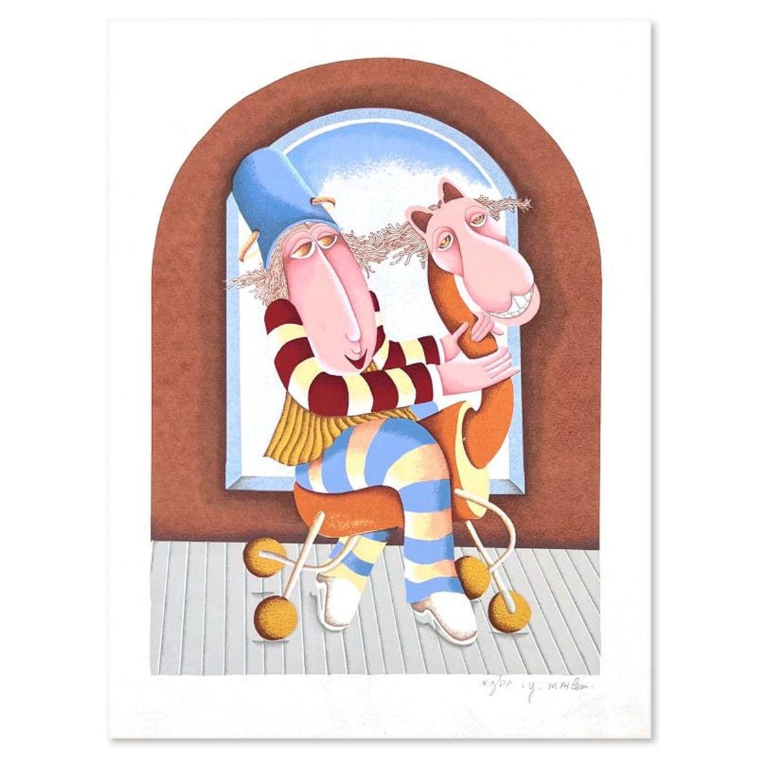 Yuval Mahler, Limited Edition Serigraph, Hand Signed and Numbered with Letter of Authenticity.: This is a limited edition serigraph on paper by Yuval Mahler. The piece comes hand signed by the artist, numbered, and with a letter of authenticity. Measures approximately 14" x 10.5". Reference#: 91