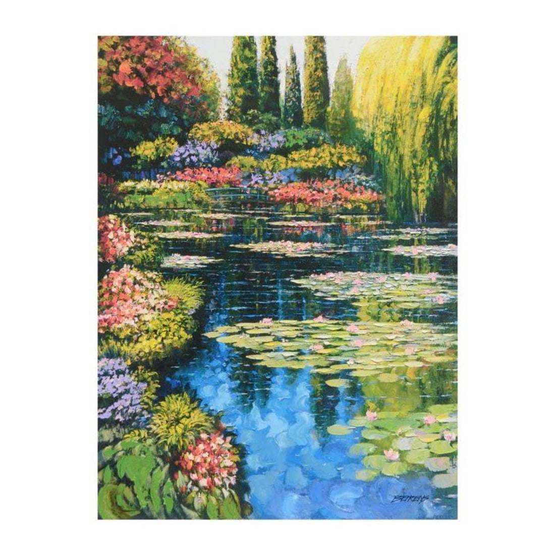 Howard Behrens (1933-2014), "Shimmering Waters Of Giverny" Limited Edition on Canvas, Numbered and: Shimmering Waters Of Giverny is a limited edition giclee on canvas by Howard Behrens (1933-2014), numbered and bearing the authorized signature of the artist. This piece is from Behrens' Legacy Editio