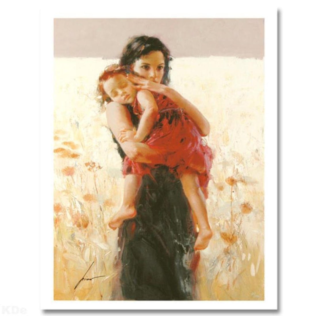 Pino (1939-2010) "Maternal Instincts" Limited Edition Giclee. Numbered and Hand Signed; Certificate: Maternal Instincts is a limited edition giclee on paper by Pino (1939-2010). The piece comes numbered and is hand signed by the artist. Includes Certificate of Authenticity. Measures approximately 20 