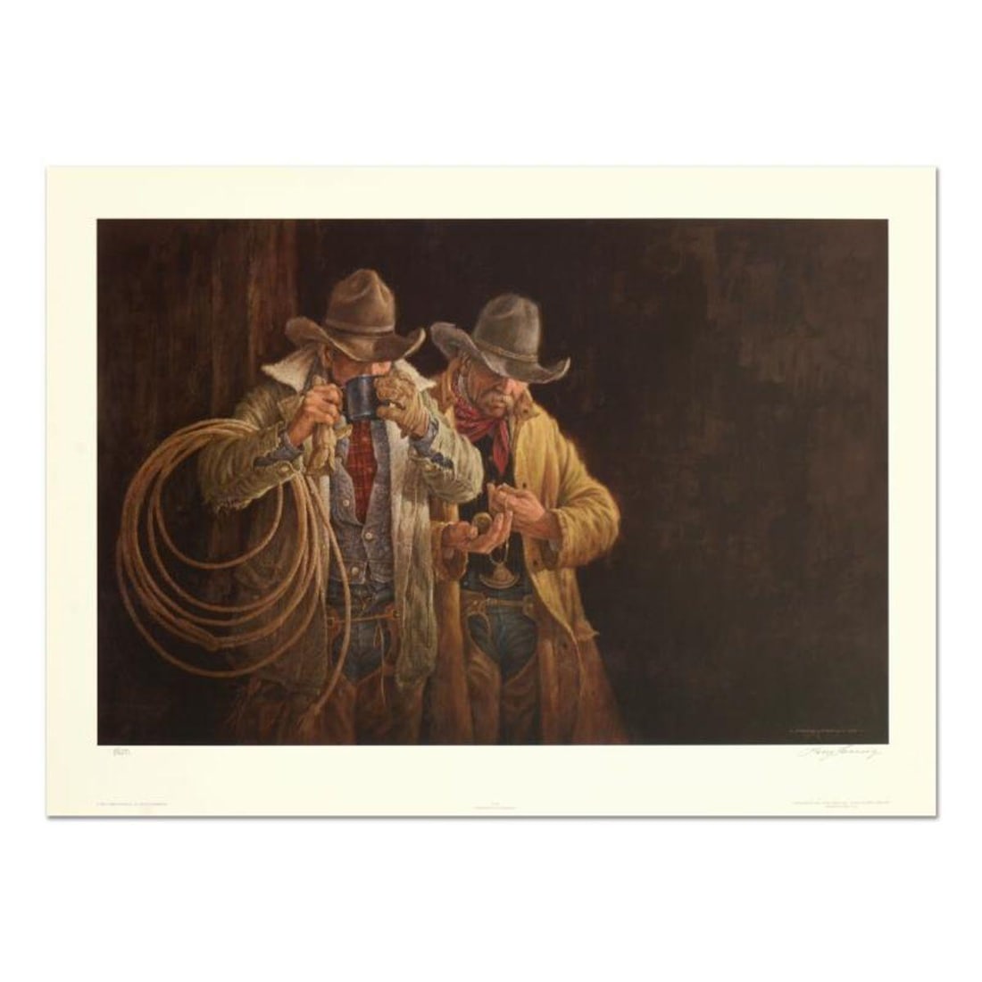 Larry Fanning (1938-2014), "5:00 A.M." Limited Edition Lithograph, Numbered and Hand Signed with: 5:00 A.M. is a limited edition lithograph on paper by Larry Fanning (1938-2014), numbered and hand signed with a Letter of Authenticity. Measures approximately 22.5" x 14.5" (image). Reference#: 90473