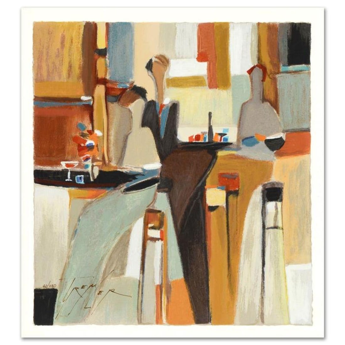 Yuri Tremler, "Evening Out" Limited Edition Serigraph by Yuri Tremler, Hand Signed with Certificate (1 of 2)