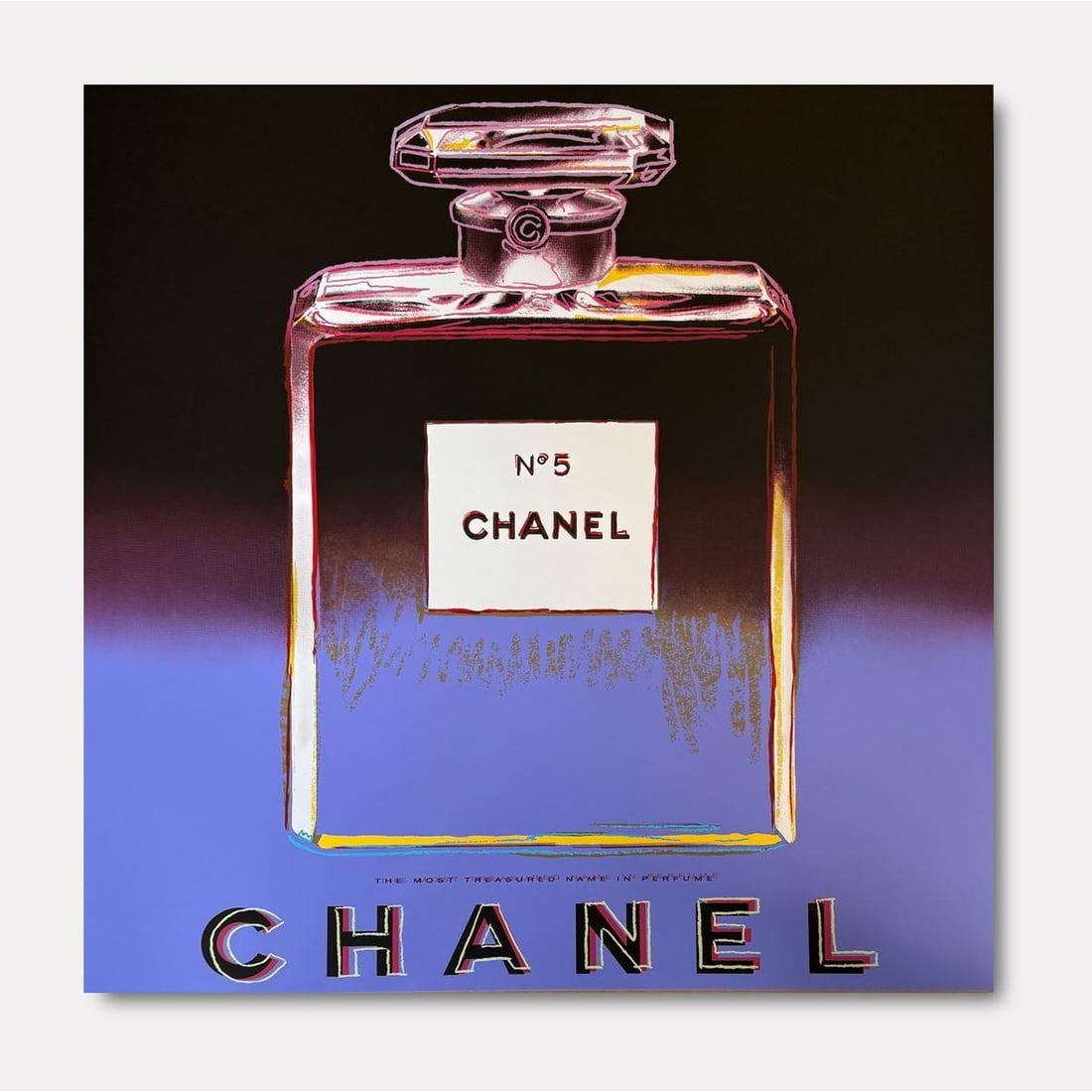 Andy Warhol- Silk Screen on Paper "Chanel": Artist: Andy Warhol. Medium: Silk Screen on Paper. Title: Chanel. Size: 38" x 38". Certificate of Authenticity: Is included. Additional: The piece is stamped on the back with "Published by Sunday B. M