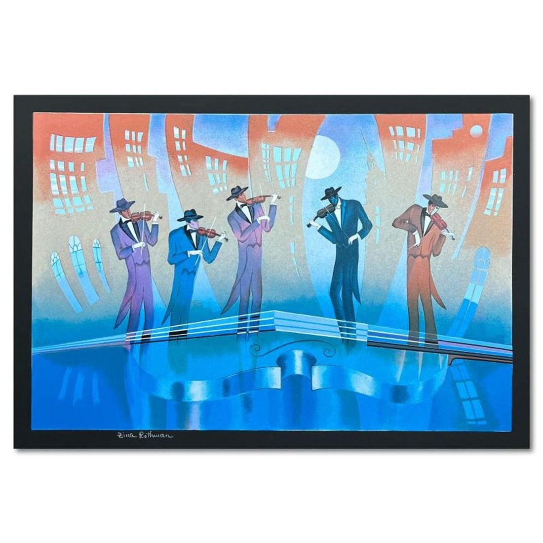 Zina Roitman, Limited Edition Serigraph, Hand Signed and Numbered, Letter of Authenticity.: This is a limited edition serigraph on paper by Zina Roitman. The piece comes hand signed by the artist, numbered, and with a letter of authenticity. Measures approximately 17" x 25.5". Reference#: 93