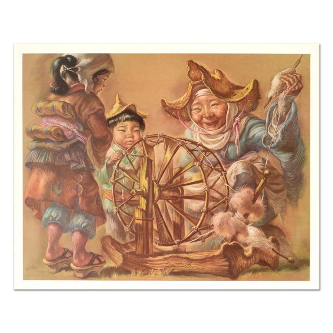 Virginia Dan (1922-2014), "Spinning Wheel" Limited Edition Lithograph, Numbered and Hand Signed with (1 of 2)