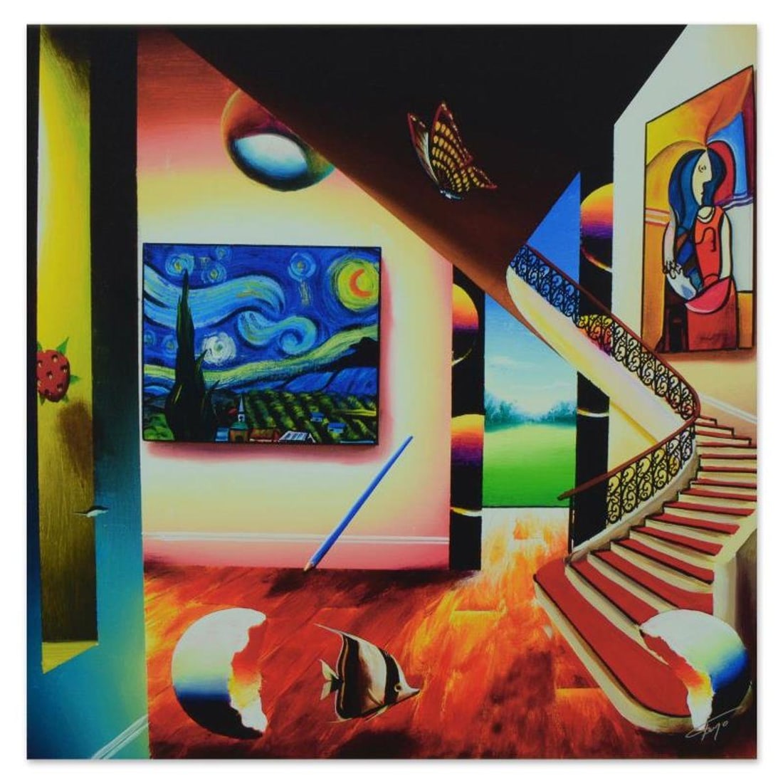 Ferjo, "Starry Nights Glow" Limited Edition on Gallery Wrapped Canvas, Numbered and Signed with: Starry Nights Glow is a limited edition giclee on canvas, numbered and bearing Ferjo's authorized signature. This piece comes gallery wrapped. Includes Letter of Authenticity. Measures approx. 24" x 2