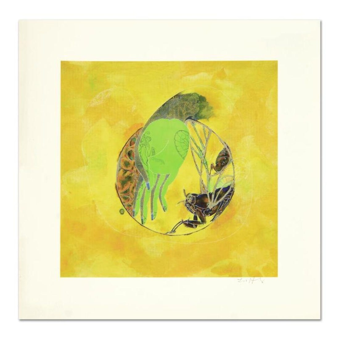 Lu Hong "Mudra Varada, Intention" Hand Signed Limited Edition Giclee with Letter of Authenticity.: Mudra Varada, Intention is an limited edition giclee on canvas, by Lu Hong. Hand signed by the artist, this piece comes with a letter of authenticity. Measures approx. 10" x 10" (image). Reference#: 9