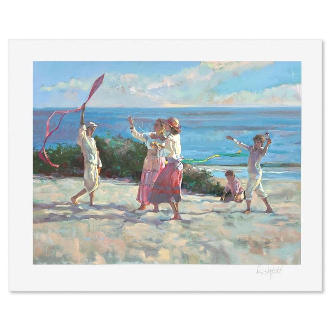 Don Hatfield, "Into the Wind" Limited Edition Printer's Proof Serigraph, Numbered and Hand Signed: Into the Wind is a limited edition printer's proof serigraph on paper by Don Hatfield, numbered and hand signed by the artist. Includes Letter of Authenticity. Measures approx. 22.5" x 28" (border), 1