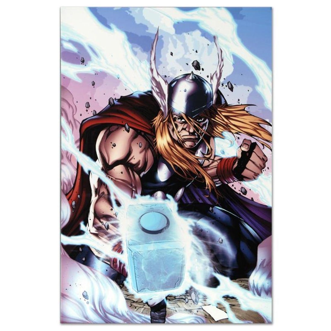 Marvel Comics "Thor: Heaven and Earth #3" Numbered Limited Edition Giclee on Canvas by Agustin: A piece of comic book history, this limited edition, from original art by Agustin Padilla, depicts mighty Thor. Since working with Marvel, Agustin Padilla has worked on some popular comic book series,