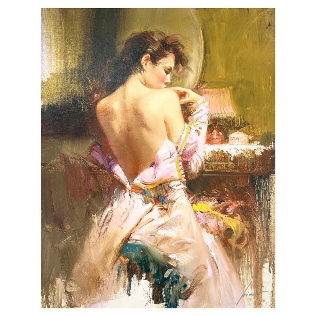 Pino (1939-2010) "Ball Gown" Limited Edition on Canvas, Numbered and Hand Signed with Certificate of (1 of 2)