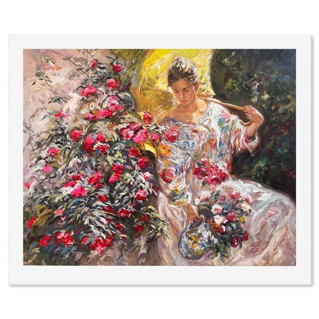 Royo, "En Flor" Limited Edition Printer's Proof Serigraph (28.5" x 36"), Numbered and Hand Signed: En Flor is a limited edition printer's proof serigraph on paper by Royo, numbered and hand signed by the artist. Includes Letter of Authenticity. Measures approx. 34.5" x 41" (border), 28.5" x 36" (im