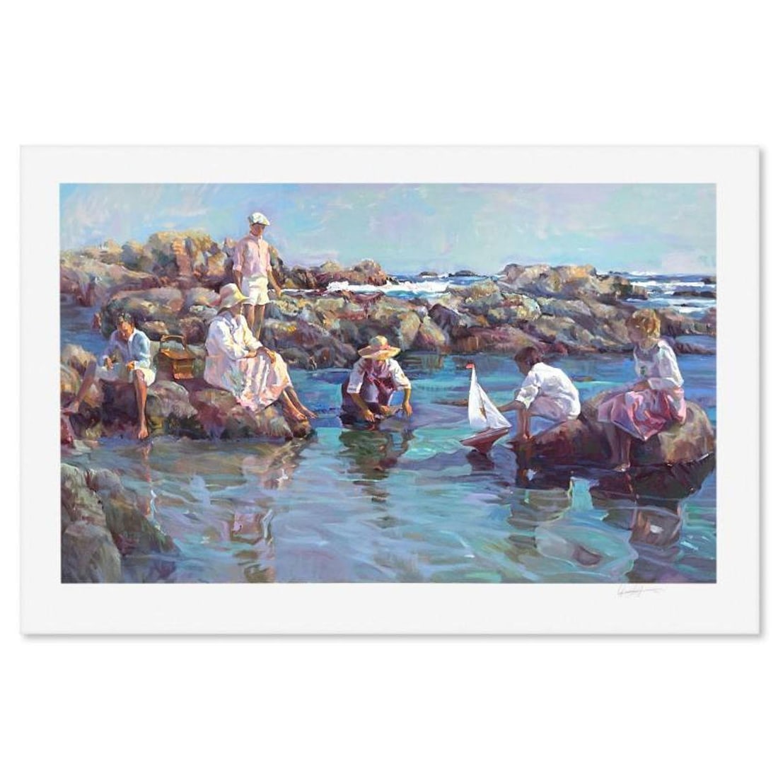 Don Hatfield, "Seashore Playground" Limited Edition Printer's Proof Serigraph, Numbered and Hand: Seashore Playground is a limited edition printer's proof serigraph on paper by Don Hatfield, numbered and hand signed by the artist. Includes Letter of Authenticity. Measures approx. 31.5" x 48" (bord