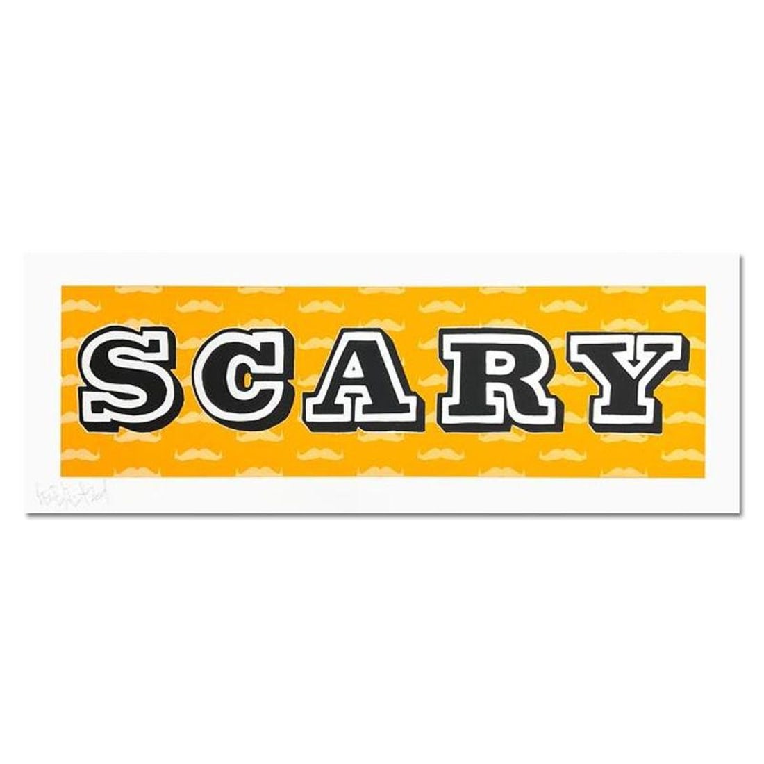 Ben Eine, "Scary" Limited Edition Screen Print, Numbered and Hand Signed with Letter of: Scary is a limited edition screen print on paper by Ben Eine. This piece is numbered and signed by the artist. Comes with Letter of Authenticity. Measures approx. 30.5" x 11" (image). Reference#: 9034
