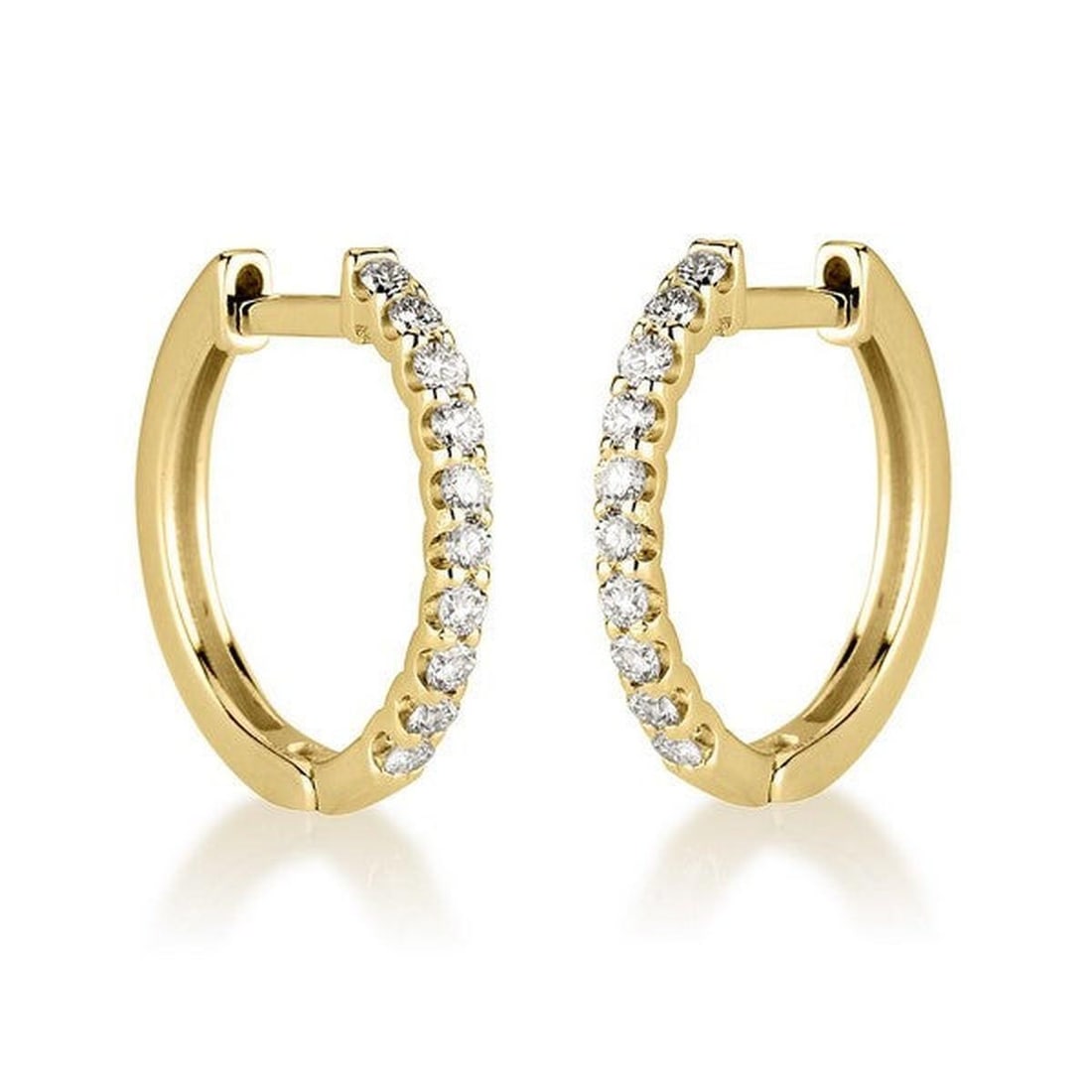 14kt Yellow Gold 0.6ctw Diamond Earrings: One pair of 14k yellow gold earrings Jewelry Weight: 4Grs Total Diamonds Weight: 0.6Cts Main Stones Description: Quantity: 20 Cut and shape: Round Carats Weight: 0.6 Clarity: VS Color: F DSL Appraised