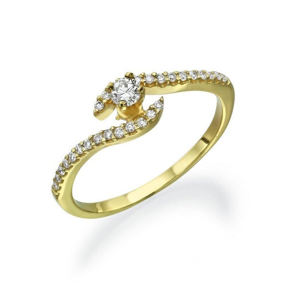 14kt Yellow Gold 0.13ctw Diamond Ring: One 14k yellow gold ring, set with natural diamond. Jewelry Weight: 2Grs Total Diamonds Weight: 0.13Cts Main Stones Description: Quantity: 1 Cut and shape: Round Carats Weight: 0.13 Clarity: VS Color: