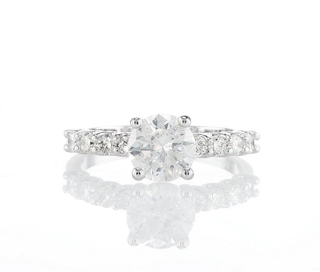 14kt White Gold 2.21ctw Diamond Ring: Jewelry Description Description: One 14k white gold ring, set with natural diamonds. Jewelry Weight: 3.25 Grs Total Diamonds Weight: 2.21 Cts Precious Metal: 14kt White Gold Certificate Number: DSL- 4