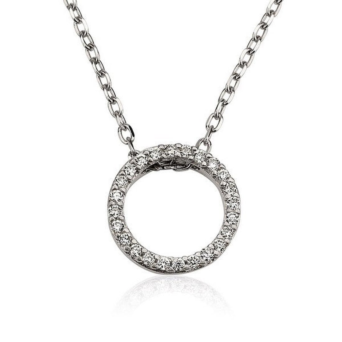 14kt White Gold 0.14ctw Diamond Pendant: One 14k white gold pendant Jewelry Weight: 2.1Grs Total Diamonds Weight: 0.14Cts Main Stones Description: Quantity: 24 Cut and shape: Round Carats Weight: 0.14 Clarity: VS Color: F DSL Appraised. Cert