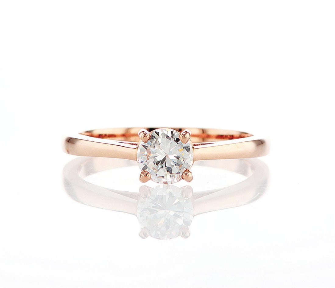 14K Rose Gold 0.54ctw Diamond Ring: Jewelry Description Description: One 14K rose gold ring, set with natural diamond. Jewelry Weight: 2.4 Grs Total Diamonds Weight: 0.54 Cts Precious Metal: 14K Rose Gold Certificate Number: Assessment 