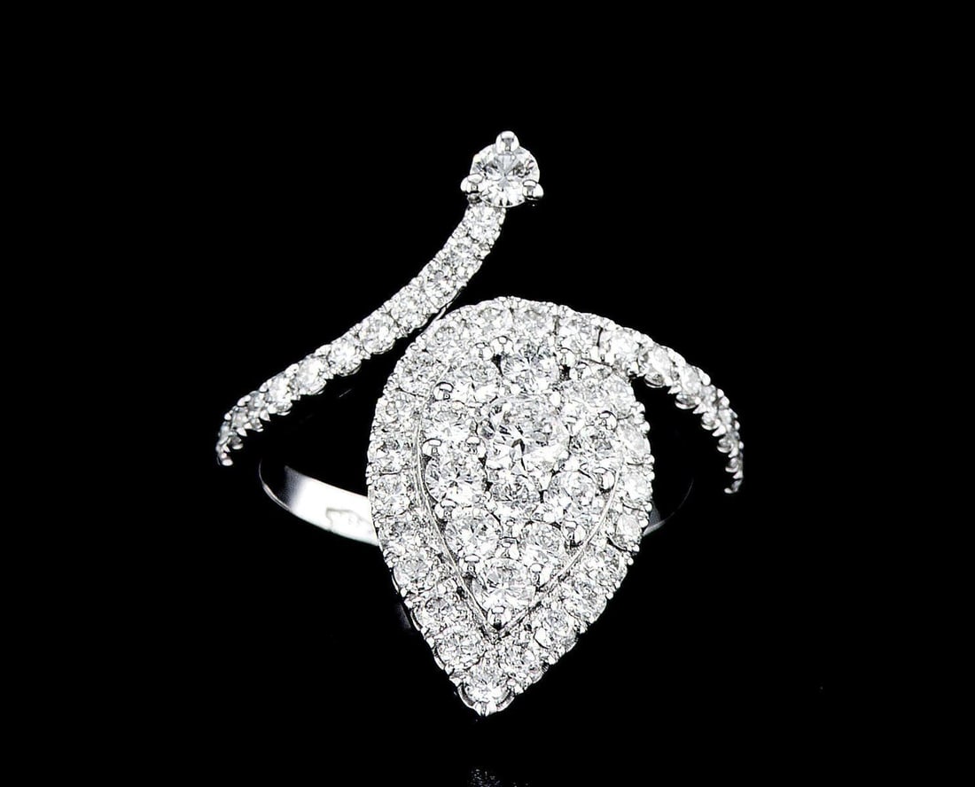 14kt White Gold 1.65ctw Diamond Ring: One 14k white gold ring (585 stamped), set with lab grown diamonds. Jewelry Weight: 5.44Grs Total Diamonds Weight: 1.65Cts Main Stones Description: Cut and shape: Round Brilliant Carats Weight: 1.65 C