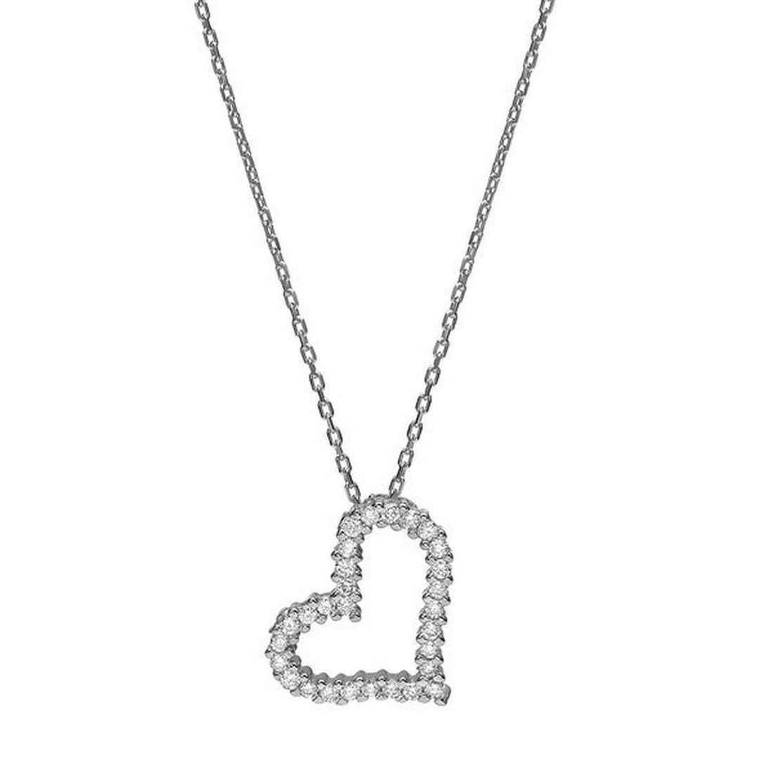14kt White Gold 0.17ctw Diamond Pendant: One 14k white gold pendant Jewelry Weight: 1.8Grs Total Diamonds Weight: 0.17Cts Main Stones Description: Quantity: 29 Cut and shape: Round Carats Weight: 0.17 Clarity: VS Color: F DSL Appraised. Cert