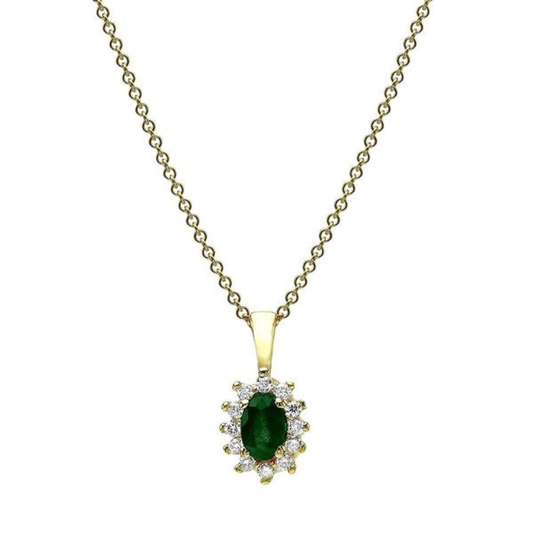 14kt Yellow Gold 0.35ctw Diamond Pendant: One 14k yellow gold pendant Jewelry Weight: 1.9Grs Total Diamonds Weight: 0.35Cts Main Stones Description: Quantity: 1 Cut and shape: Oval Carats Weight: 0.35 Color: Green Agate Side Stones Descriptio