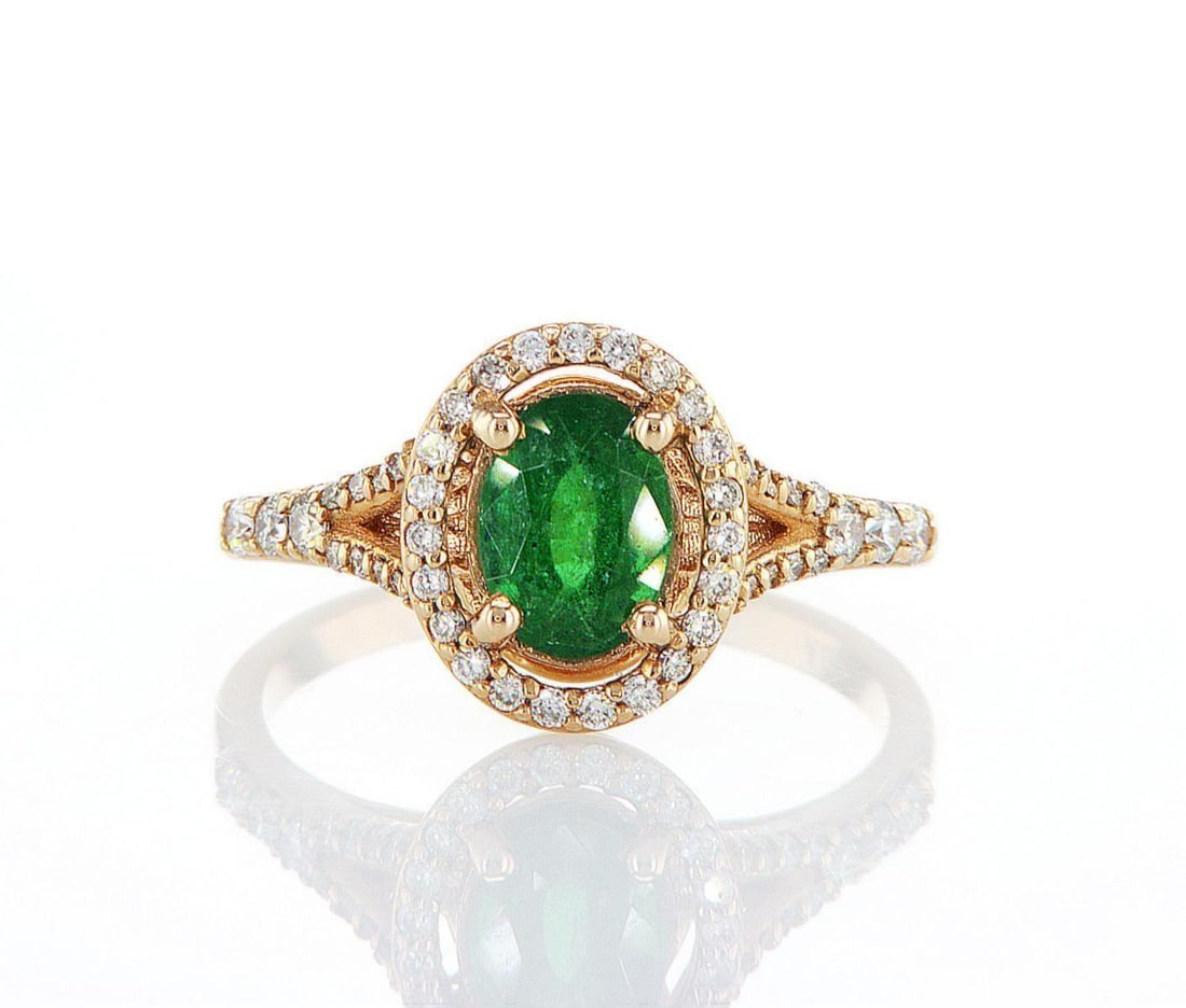 14kt Rose Gold 0.51ctw Diamond Ring: Jewelry Description Description: One 14k rose gold ring, set with natural emerald and natural diamonds. Jewelry Weight: 3.01 Grs Total Diamonds Weight: 0.51 Cts Precious Metal: 14kt Rose Gold Certific