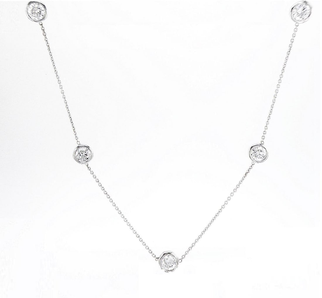 14kt White Gold 1.2ctw Diamond Necklace: Jewelry Description Description: One 14k white gold necklace, set with lab grown diamonds. Jewelry Weight: 2.84 Grs Total Diamonds Weight: 1.2 Cts Precious Metal: 14kt White Gold Certificate Number: D