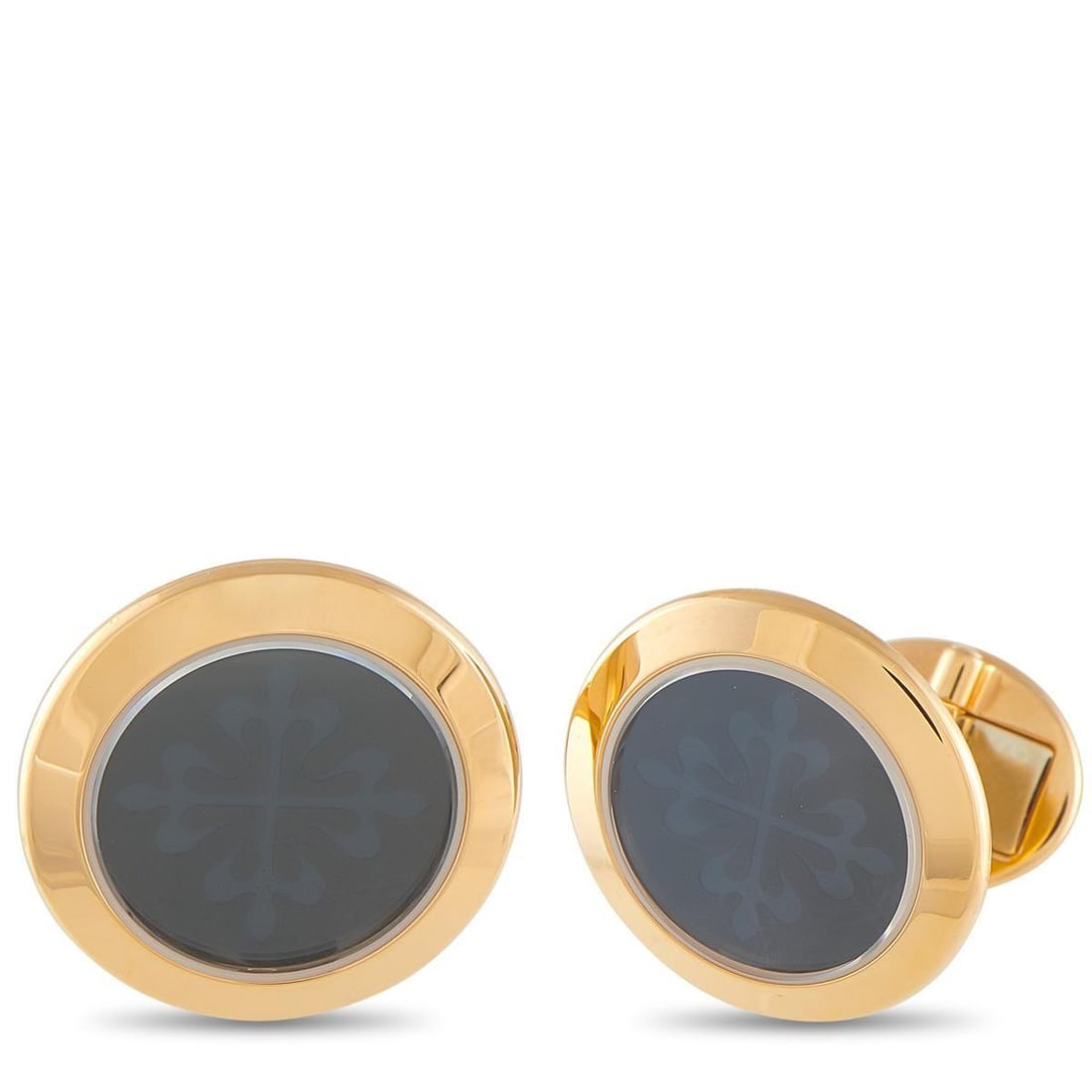 PATEK PHILIPPE 18K ROSE GOLD CUFFLINKS: Add a touch of luxury to any suited look with these understated Patek Philippe cufflinks. Set in 18K Rose Gold, the brands iconic Calatrava Cross adds subtle contrast at the center. Each one measures 