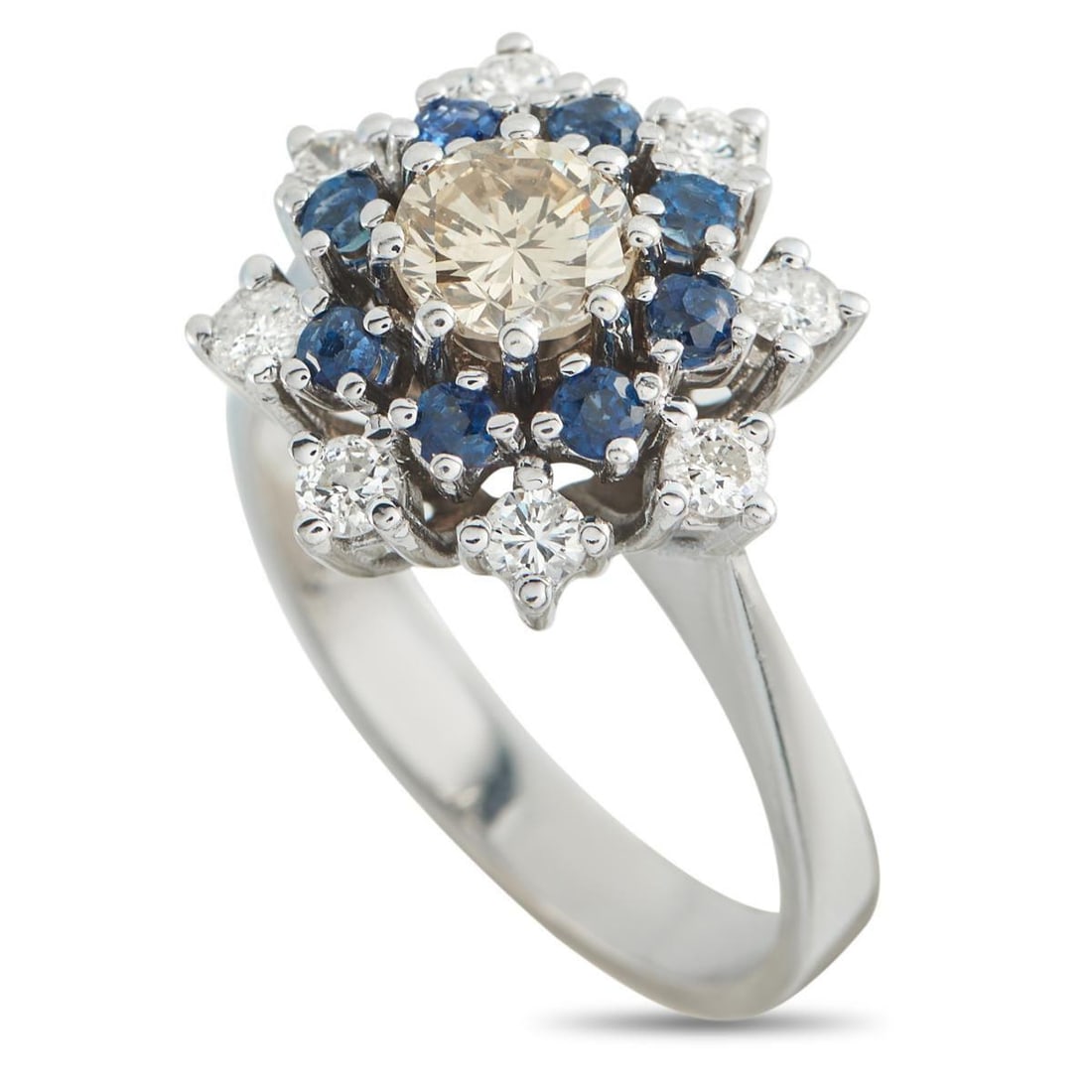 14K WHITE GOLD 0.71CT DIAMOND RING: This luxury ring is full of dynamic details. The opulent design effortlessly catches the light and beautifully showcases the stunning 0.71 carat Diamond center stone. Set in 14K White Gold, it feature