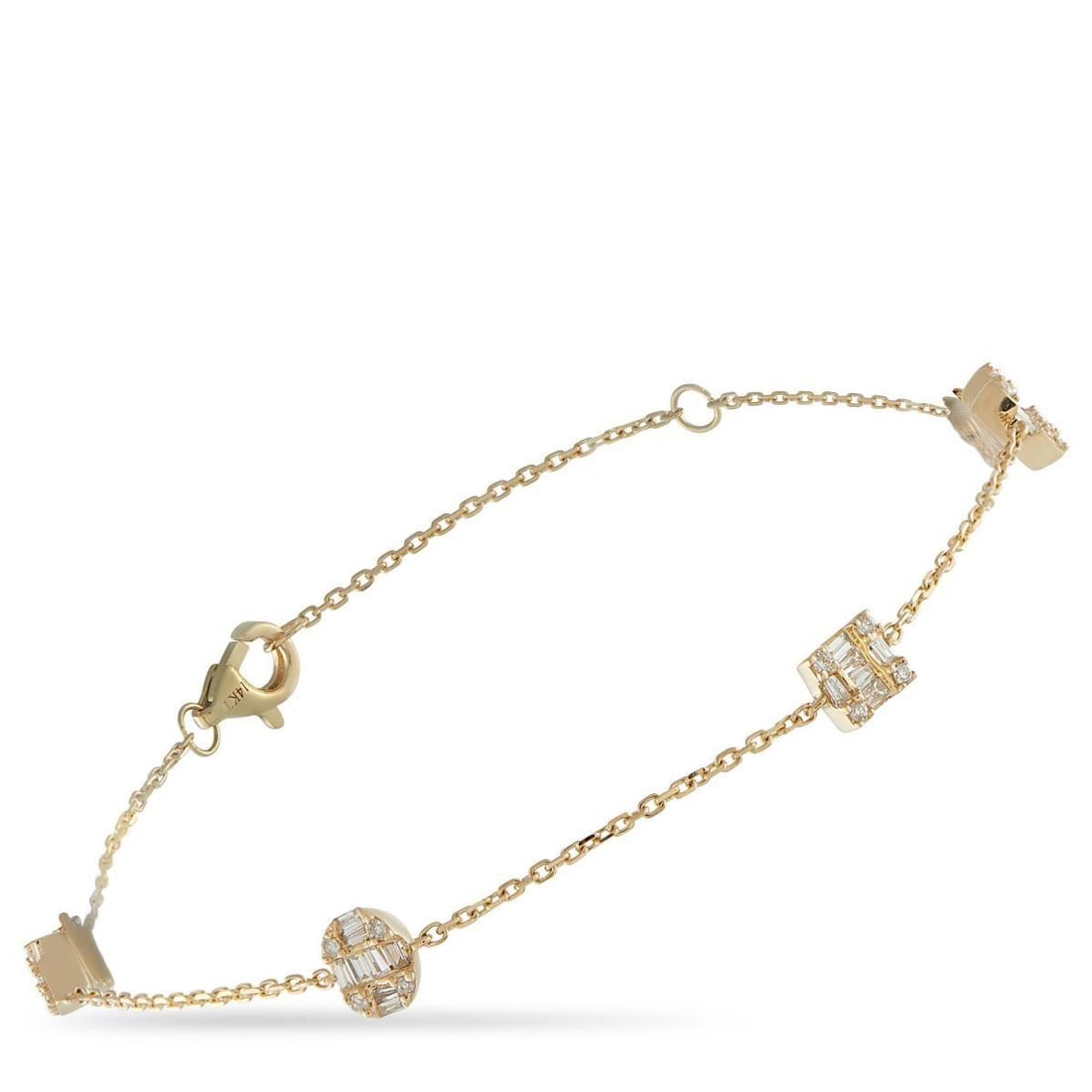 14K YELLOW GOLD 0.40CT DIAMOND BRACELET (1 of 3)
