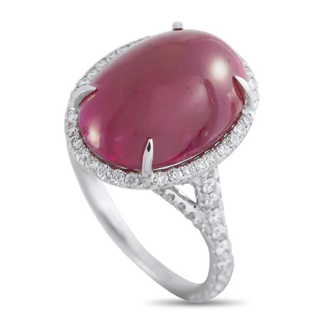 18K WHITE GOLD 1.25CT DIAMOND AND RUBY RING (1 of 4)