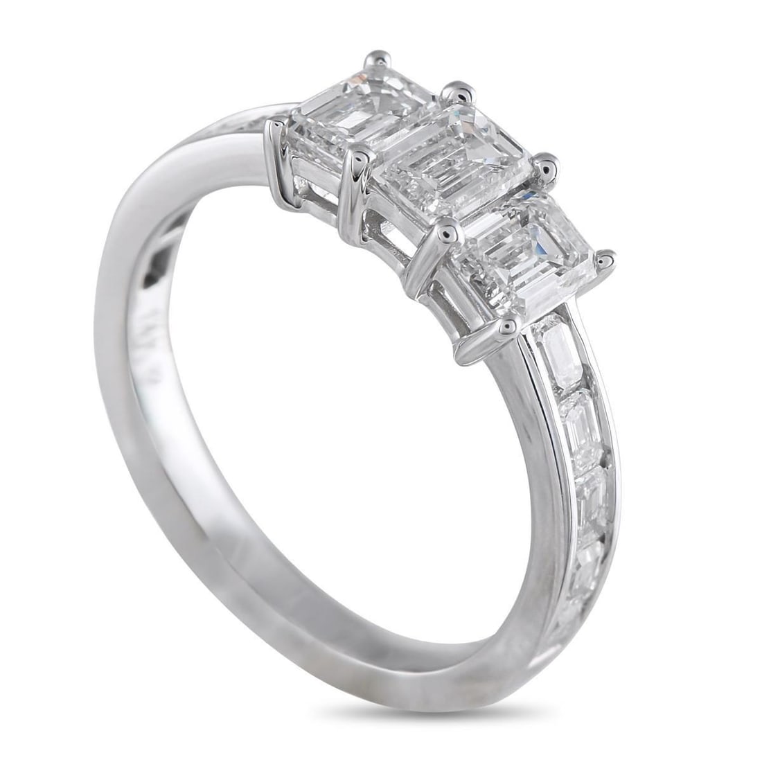14K WHITE GOLD 2.0CT LAB-GROWN DIAMOND RING: This impeccably crafted ring will never go out of style. A trio of Lab Grown Diamonds make a statement at the center of the design and extend onto the 14K White Gold band. Together, it showcases Lab G