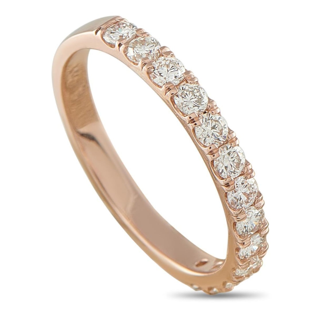 14K ROSE GOLD 0.68CT DIAMOND HALF-ETERNITY BAND RING (1 of 4)