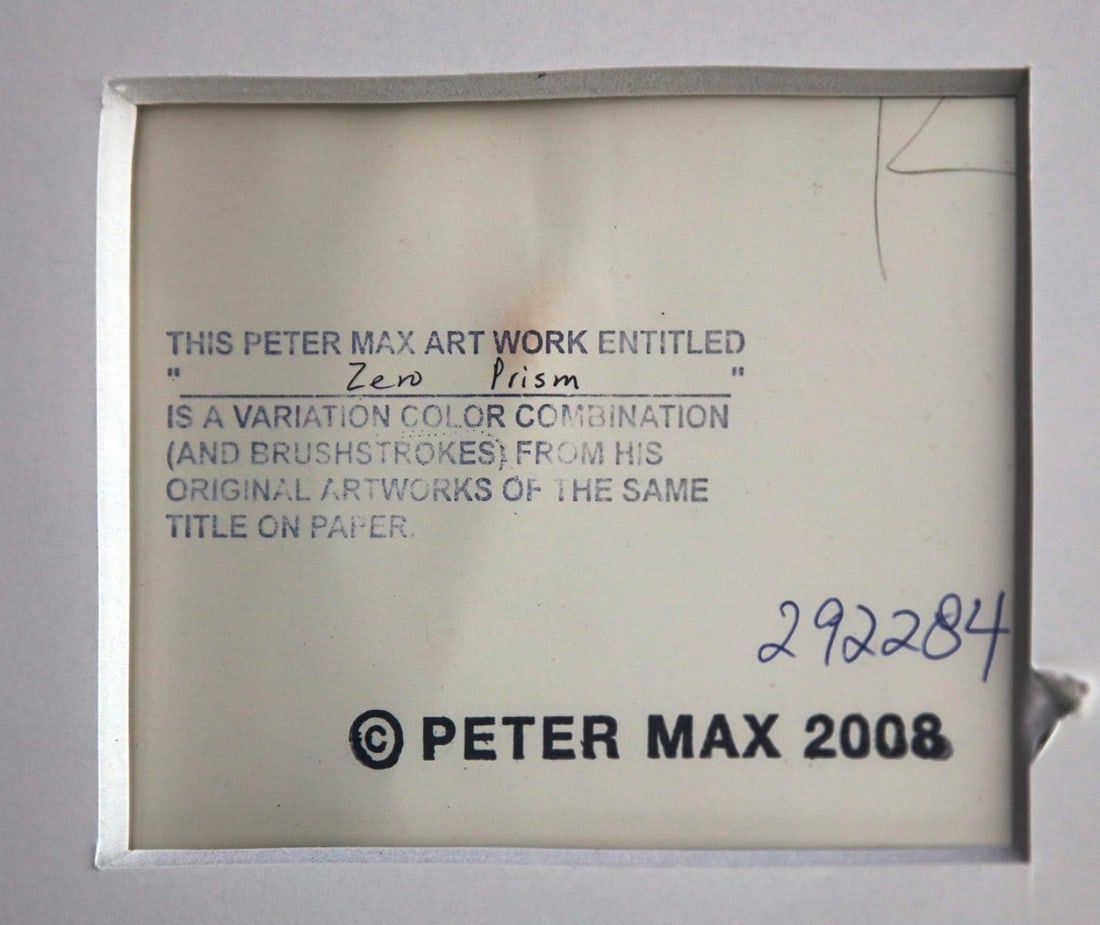 Peter Max- Original Mixed Media "Zero Prism" - 4