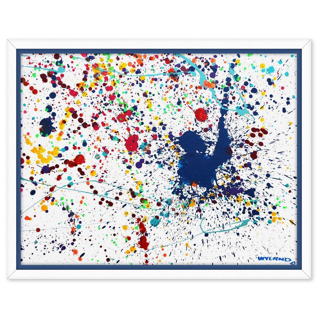 Wyland- Original Painting on Canvas "Abstract": Artist: Wyland. Medium: Original Painting on Canvas. Title: Abstract. Size: 30" x 40". Measures approx. 36" x 45" (framed). Signature: Hand signed. Certificate of Authenticity: Is included. Reference#