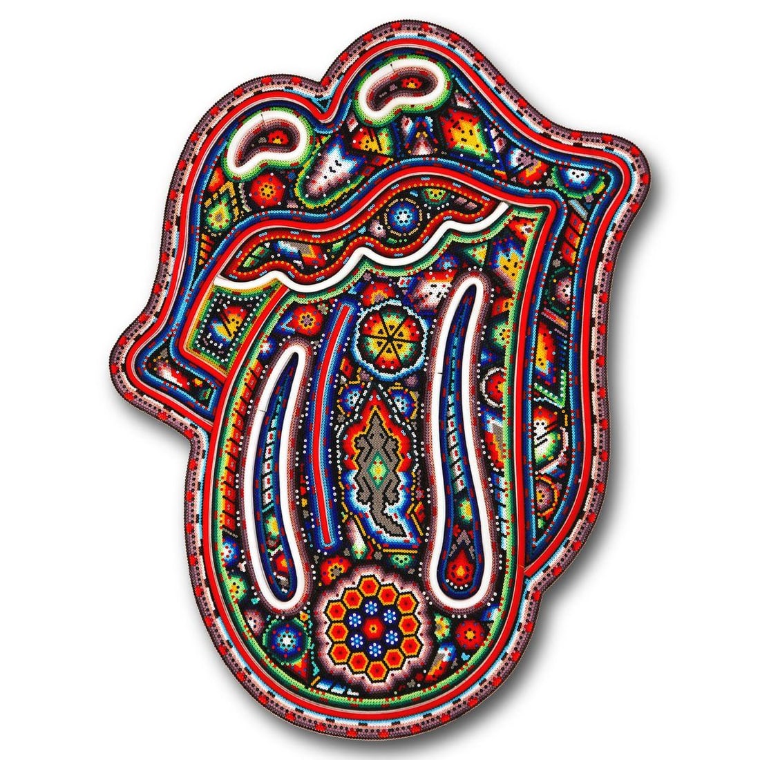 CHROMA aka Rick Wolfryd- Original Mixed Media Sculpture "RS PS Tongue": Artist: CHROMA aka Rick Wolfryd. Medium: Original Mixed Media Sculpture. Title: RS PS Tongue. Size: 21" x 14.5". Signature: Hand signed and numbered. Certificate of Authenticity: Is included. Referenc