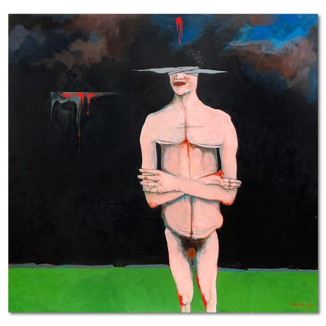 Milton Berwin (1925-2023), Original Painting on Canvas (48" x 52"), Hand Signed with Letter of (1 of 2)