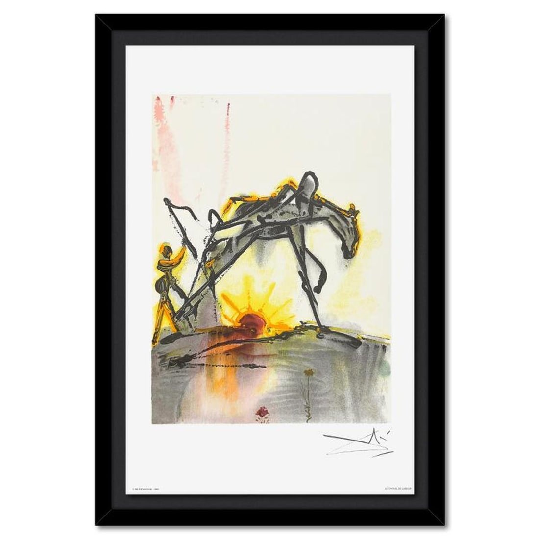 Salvador Dali (1904-1989), "Le Cheval de Labeur (The Horse of Labor)" Framed Limited Edition: Le Cheval de Labeur (The Horse of Labor) is a limited edition lithograph by Salvador Dali (1904-1989), bearing the plate signature of the artist. This piece was published by Armand & Georges Israel