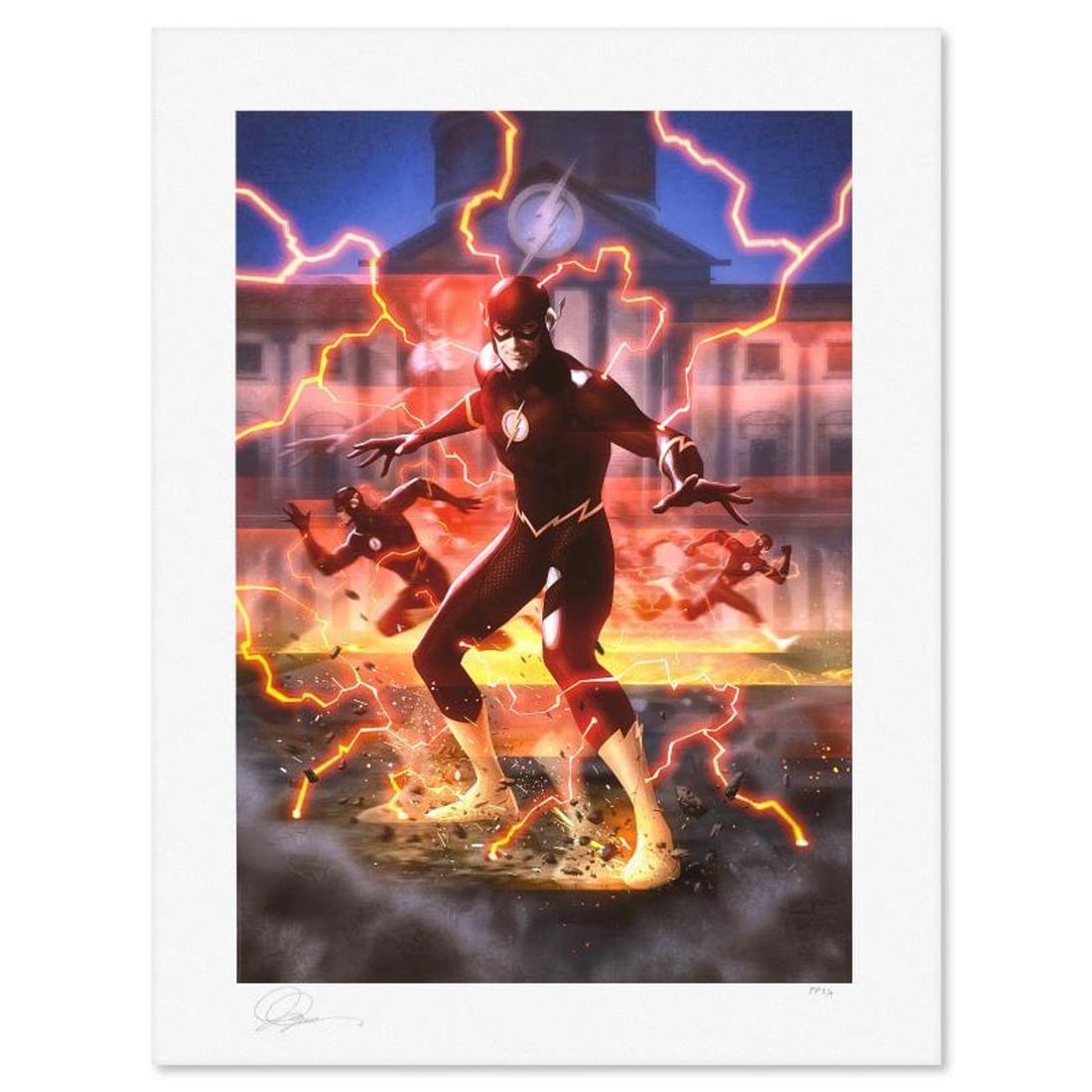 DC Comics & Alex Garner, "The Flash" Limited Edition, PP Numbered 3/4 and Signed with Letter of: The Flash is a limited edition giclee on paper from DC Comics and Alex Garner, PP numbered 3/4 and bearing the authorized signature of the artist. Includes Letter of Authenticity. Measures approx. 24"