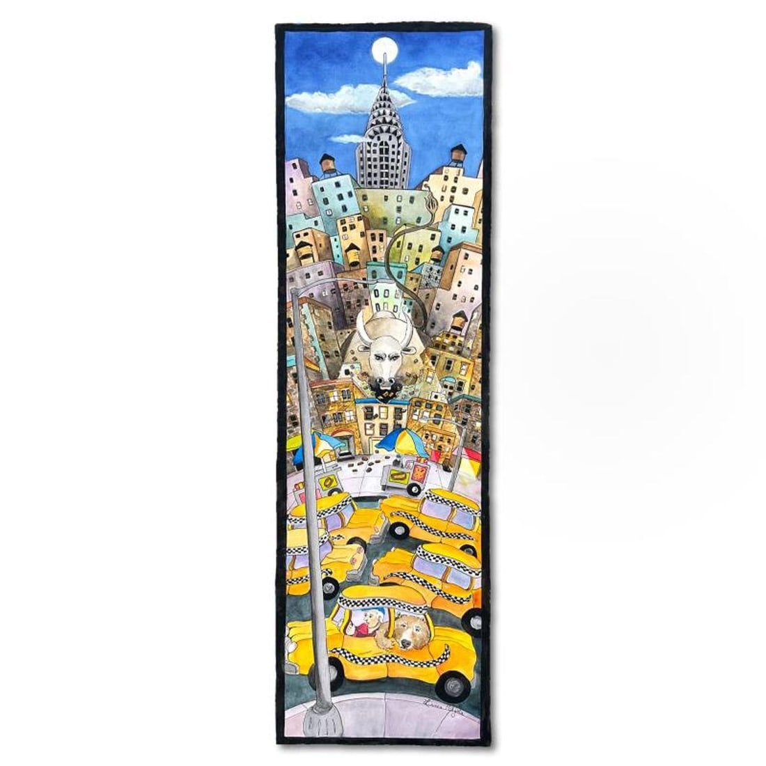 Linnea Pergola, "Bull Market Hand Signed Original Painting with Letter of Authenticity. (1 of 2)