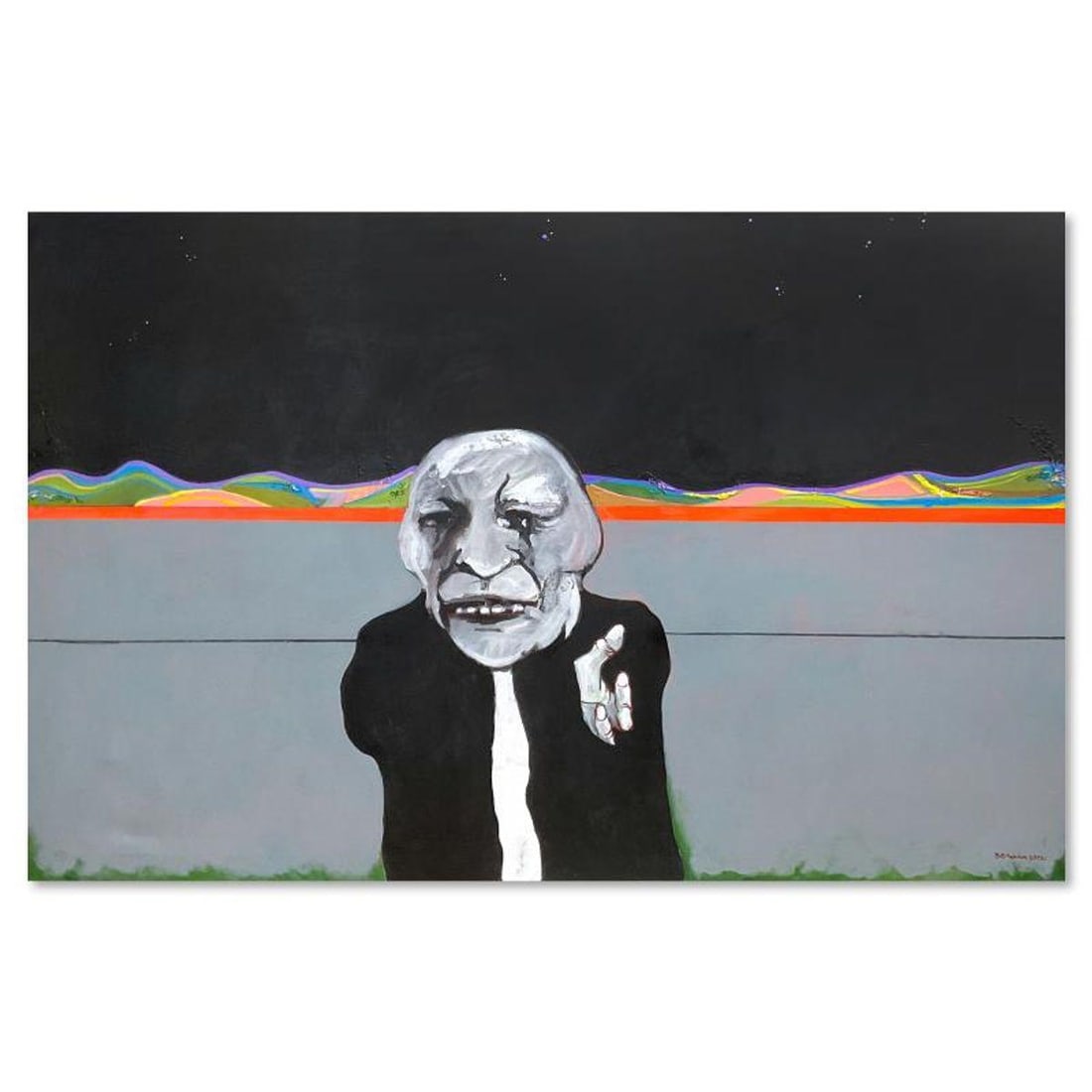 Milton Berwin (1925-2023), Original Painting on Canvas (50" x 66"), Hand Signed with Letter of (1 of 2)