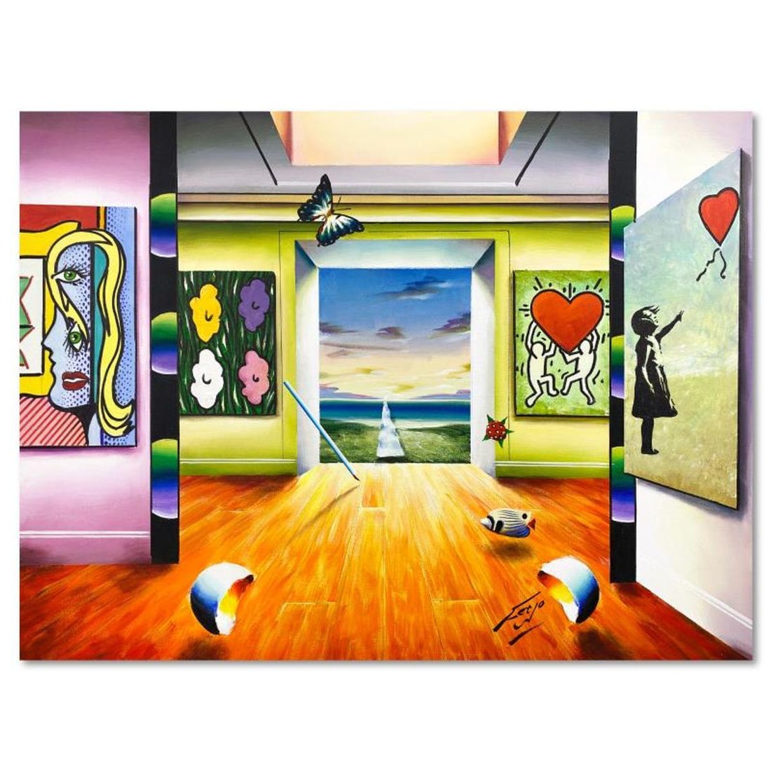 Ferjo, Original Acrylic Painting on Canvas, Hand Signed with Letter of Authenticity: This is an original acrylic painting on stretched canvas by Ferjo, hand signed by the artist. Includes Letter of Authenticity. Measures approx. 30" x 40" (image).
