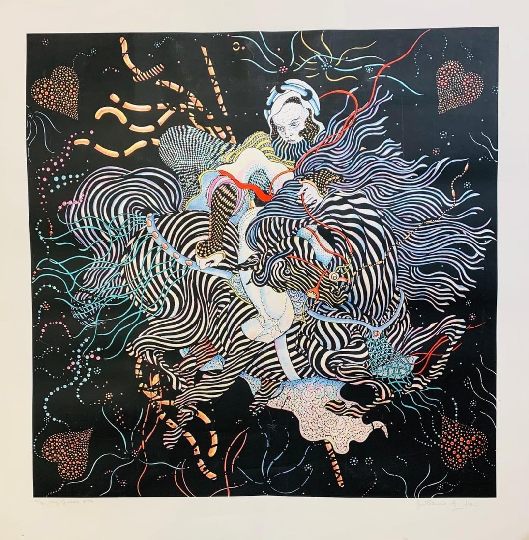 Guillaume Azoulay- serigraph on paper "King of Hearts": Artist: Guillaume Azoulay. Medium: serigraph on paper. Title: King of Hearts. Size: 40" x 40". Signature: Hand signed and numbered. Reference#: 28036.