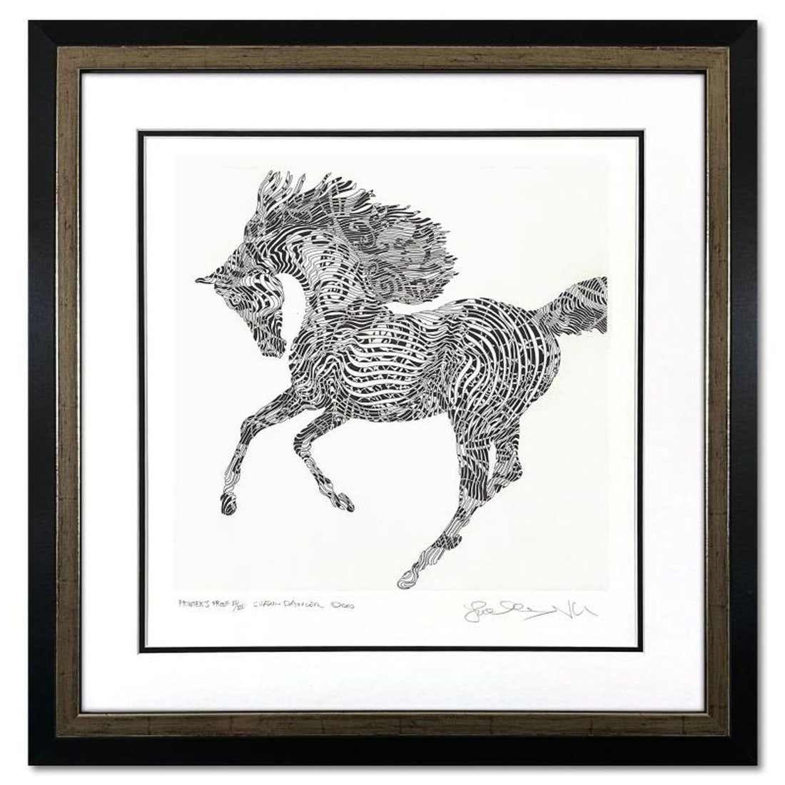 Guillaume Azoulay, "Shadow Dancer" Framed Limited Edition Etching, PP Numbered II/III and Hand: Shadow Dancer is a limited edition etching on paper by Guillaume Azoulay, PP numbered II/III and hand signed by the artist. This piece comes custom framed. Includes Letter of Authenticity. Measures