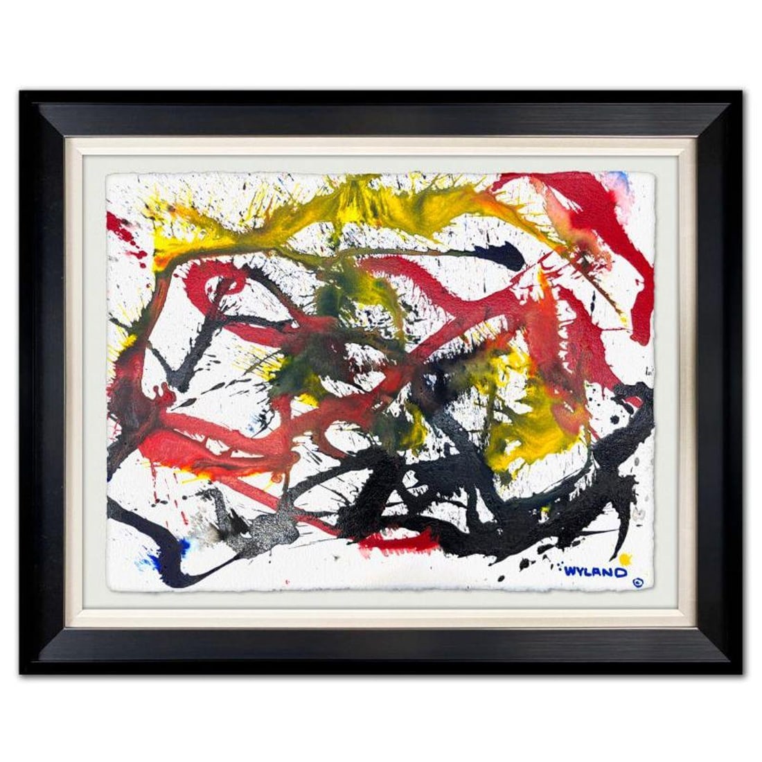 Wyland, "Untitled Abstract" Framed Original Painting on Paper, Hand Signed with Letter of: This is an original watercolor painting on paper by Wyland, hand signed by the artist. This piece comes custom framed. Includes Letter of Authenticity. Measures approximately 31" x 38.5" x (framed), 2