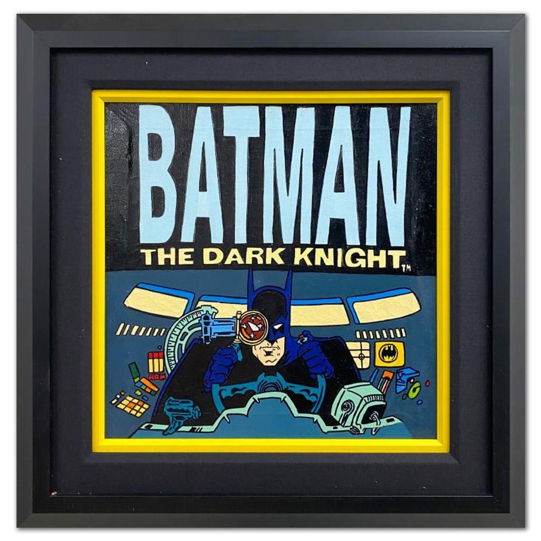 Steve Kaufman (1960-2010), "Batman: The Dark Knight" Framed Original Painting on Canvas, Hand Signed (1 of 3)