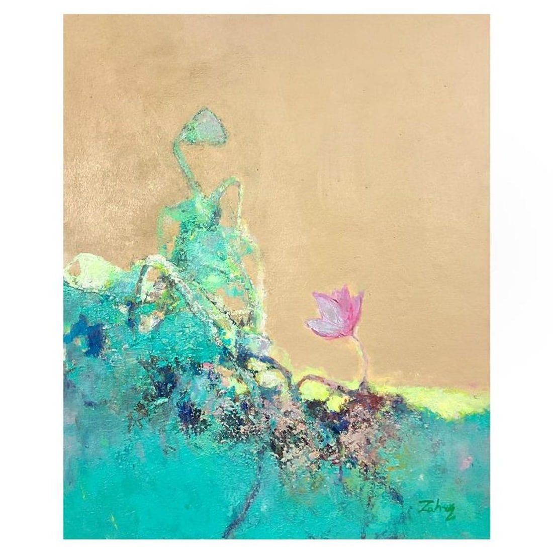 Zahra, Original Acrylic Painting on Canvas (30" x 24"), Hand Signed with Letter of Authenticity: This is an original acrylic painting on canvas by Zahra, hand signed by the artist. Includes Letter of Authenticity. Measures approx. 30" x 24" (image).